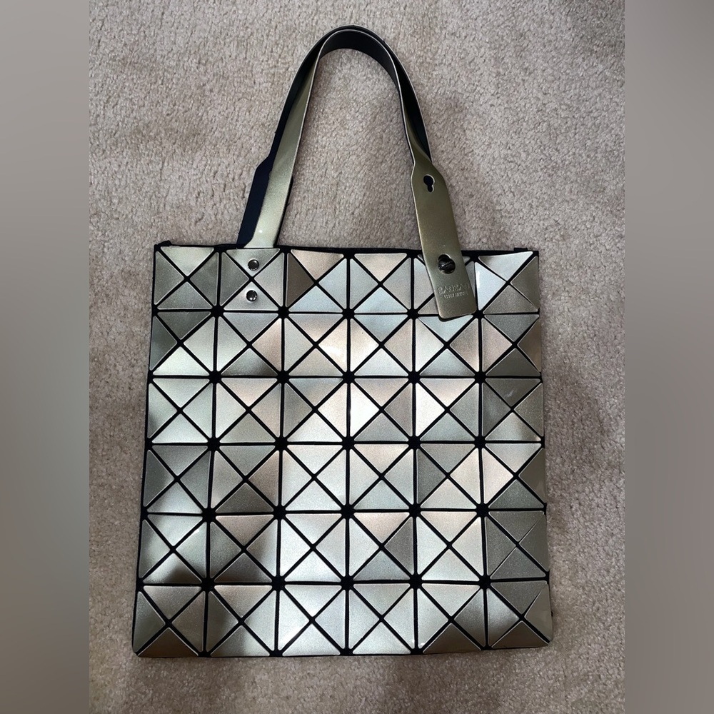 Issey Miyake Bao Bao Grey Prism Metallic Tote Bag - Pre-owned